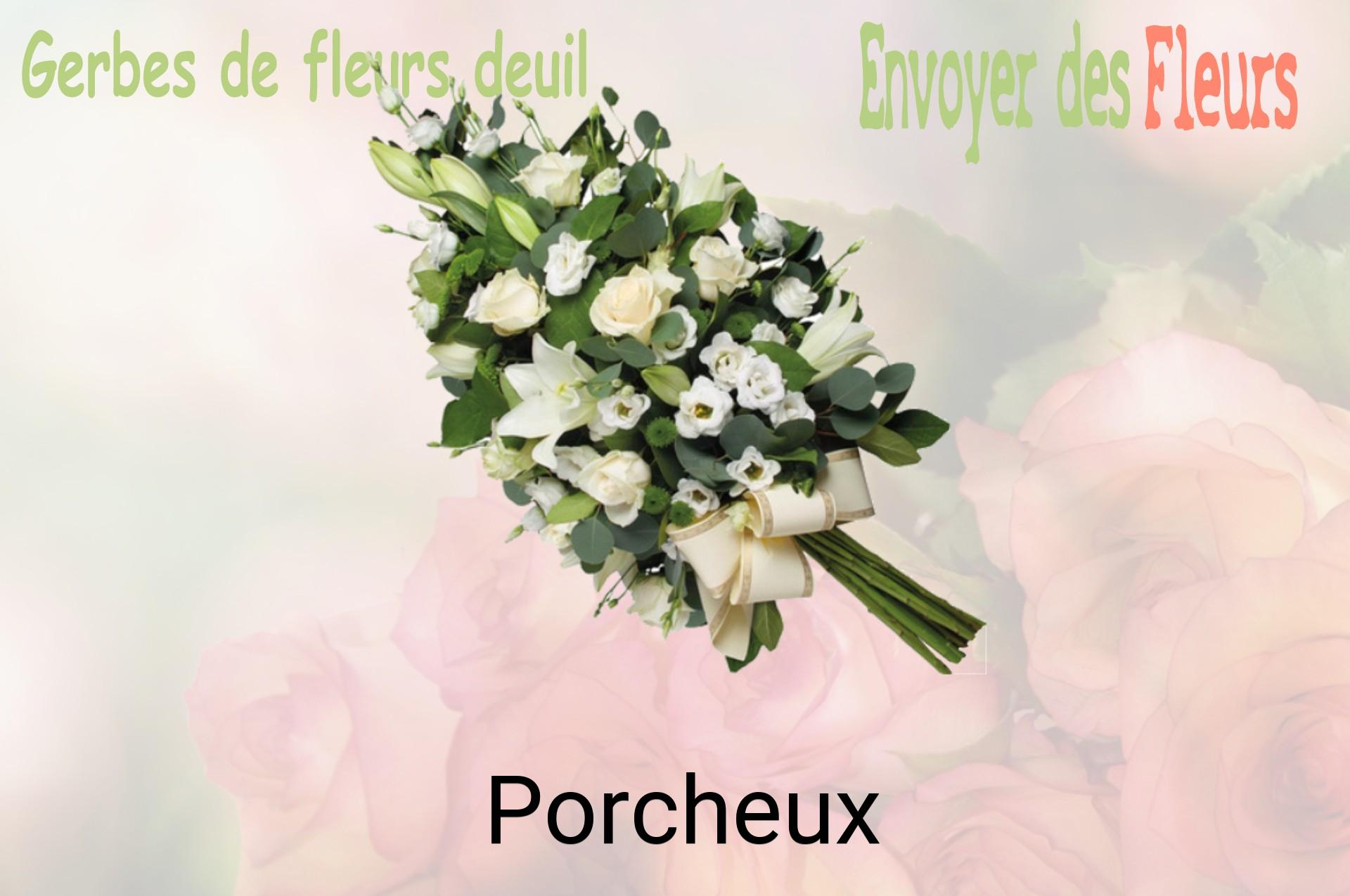 Gerbe de fleurs de deuil livrée à Porcheux